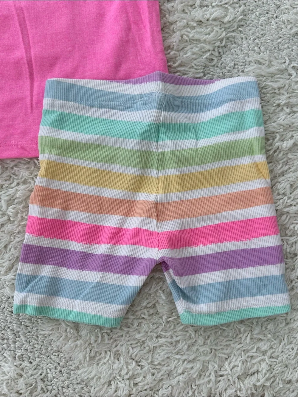 Next Pink/Cream Top & Cycle Shorts Set